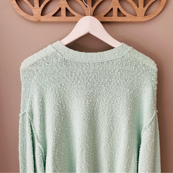 Free People Button Up Cardigan Teal Sz XS - Picture 7 of 8